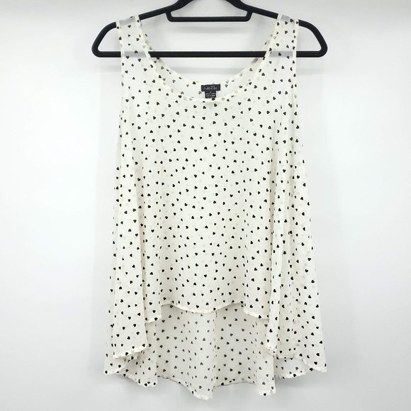 Rue21 Tops - rue21 Sheer Heart Sleeveless Blouse XL